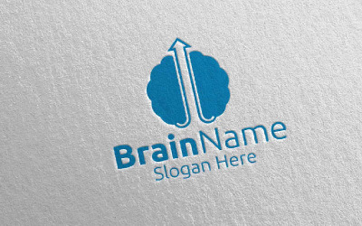 Arrow Brain com Think Idea Concept 55 Logo Template