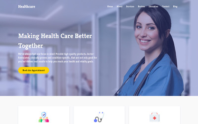 Assistenza sanitaria - Modello di pagina di destinazione per dottore e clinica medica
