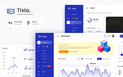 Elementy UI Tixia - Ticketing Admin Dashboard User Interface #114000