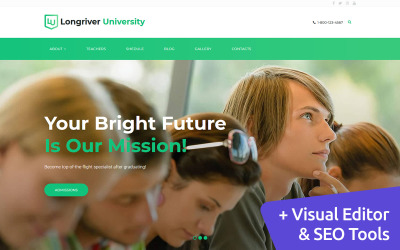 "Longriver University" - адаптивний MotoCMS 3 шаблон №114024