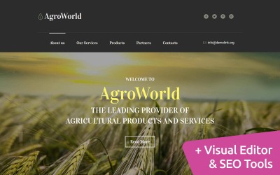 Responsywny szablon Moto CMS 3 ArgoWorld - Agriculture Moto CMS 3 Template #114021