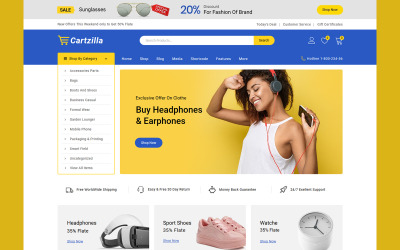 Tema WooCommerce Responsive #114015 "Cartzilla - Multipurpose"
