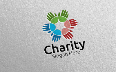 Modèle de logo de charité main amour 13