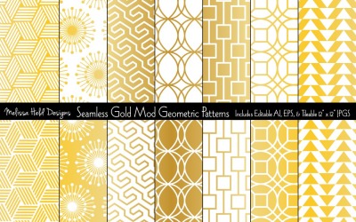 Gold Mod Seamless Vector Geometric Pattern