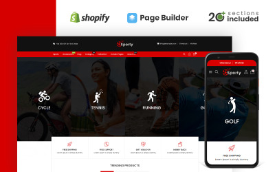 Магазин спортивных товаров и аксессуаров Shopify Тема