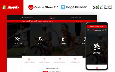 Negozio di sport e accessori sportivi Tema Shopify