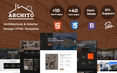 Reszponzív Archito - Modern Architecture & Interior Design Responsive Bootstrap Weboldal sablon 114156