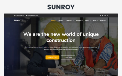 Sunroy - Architektura, Szablon strony internetowej Construction
