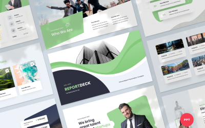 Szablon prezentacji raportu rocznego Reportdeck PowerPoint