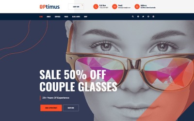 WordPress Theme namens "Optymus | Optic Glasses Store" #114150