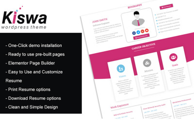 Kiswa - Parallax Wznów motyw WordPress