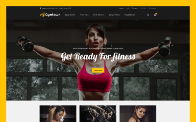 Template PrestaShop Responsive #114298 "Gymtown - Fitness Store"
