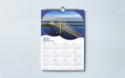 Twelve Months Wall Calendar Template 2021 Planner 114296