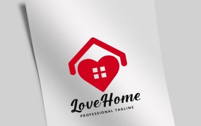 Kärlek hem logotyp mall