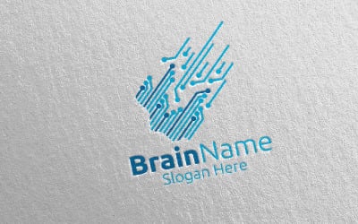 Human Brain with Think Idea Concept 62 Logo Template