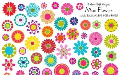 Mod fiori vettoriale - illustrazione