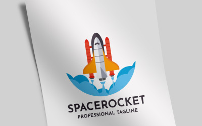 Plantilla de logotipo de cohete espacial