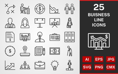 25 Business LINE PACK Icon Set