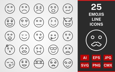 25 Emoji LINE PACK Icon Set