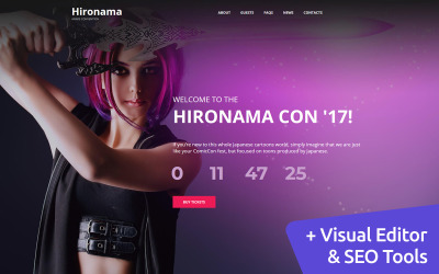 Tema Moto CMS 3 Responsive #114546 "Hironama - Anime"