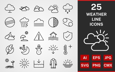 25 WETTERLINIENPAKET Icon Set