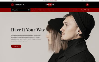 Caprice - modelo de site HTML multifuncional de comércio eletrônico