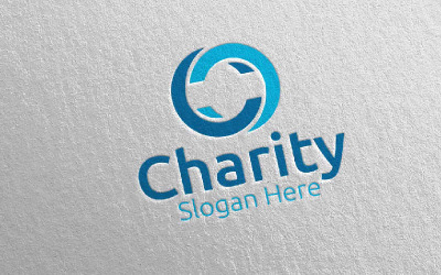 Bokstaven C Charity Hand Love 51 logotyp mall