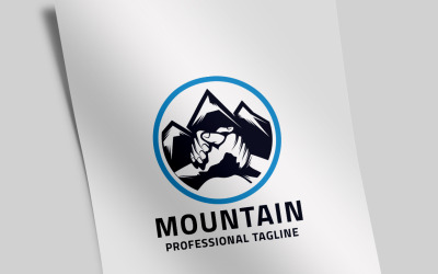 Power Team Mountain Logo Template