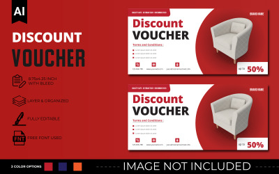 Limpar e limpar modelo de voucher de desconto - imagem vetorial