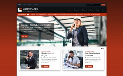 "Corporatex Business-Corporation" - адаптивний Joomla шаблон №115073