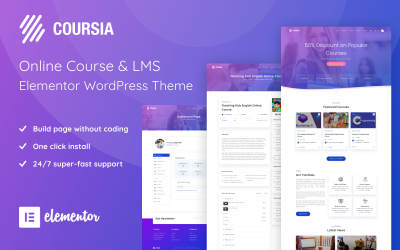 Coursia - téma a téma LMS WordPress Elementor