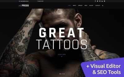 InkPress - Tattoo Salon Moto CMS 3 sjabloon