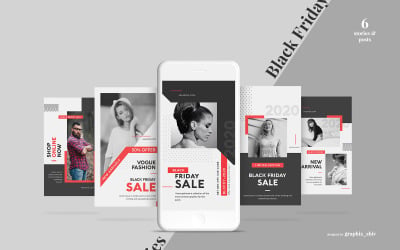 Шаблон для социальных сетей BF Black Friday Sale Instagram Kit
