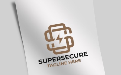 Bokstaven S Super Secure logotyp mall