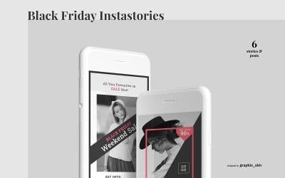 Czarny piątek Wyprzedaż Instagram Kit Szablon mediów społecznościowych