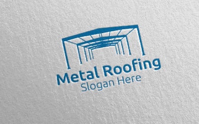 Real Estate Metal Roofing 8 Logo Template