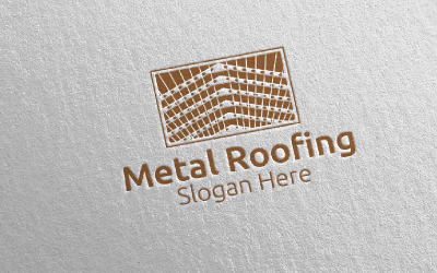 Modelo de logotipo 9 para telhados de metal imobiliário