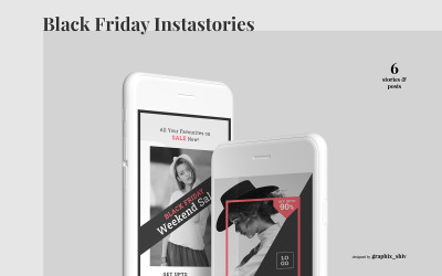 Шаблон для социальных сетей Black Friday Sale Instagram Kit