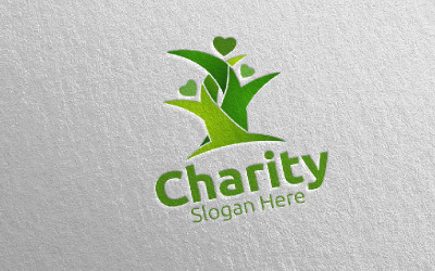 Strom charitativní ruka láska 79 Logo šablona