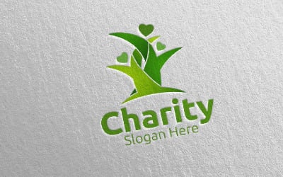 Tree Charity Hand Love 79 Logo Template