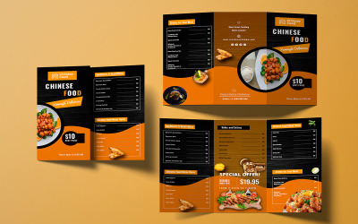 Brochure ripiegabile del ristorante - modello di identità aziendale