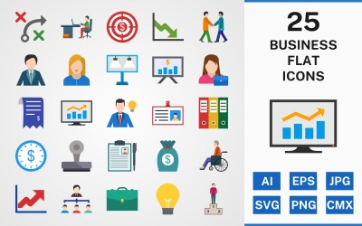 25 BUSINESS FLAT PACK Icon Set