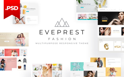 Modelo PSD do site Eveprest multifuncional de moda