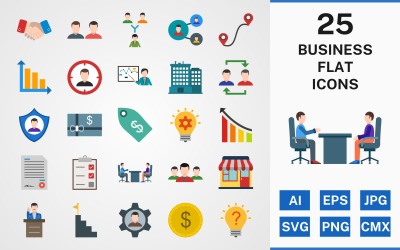 Набор иконок 25 Business Flat PACK
