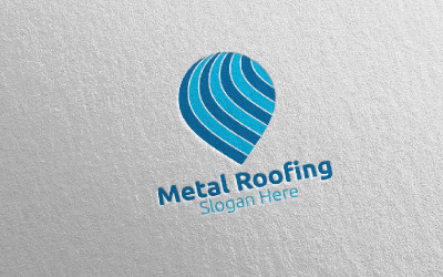 Pin Real Estate Metal Roofing 23 Logo Template