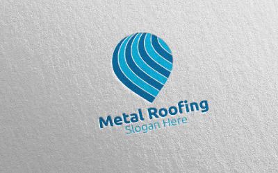 Pin Real Estate Metal Roofing 23 Plantilla de logotipo