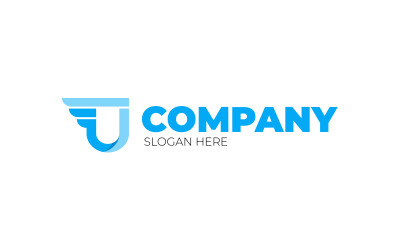 Blue U + Free PSD Logo Template