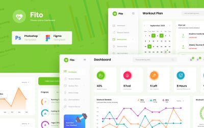 Fito - Fitness Website Admin Dashboard UI Figma &amp;amp; PSD-sjabloon