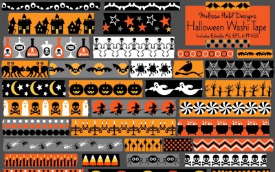 Halloween Washi Tape Clipart Pattern #115520