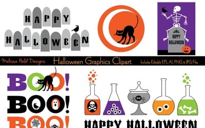 Halloweenowy wzór graficzny clipart